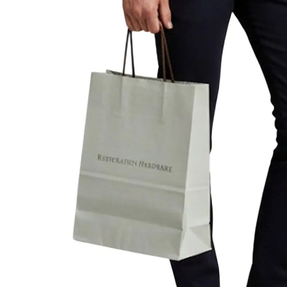 Restoration Hardware Small Gray Paper Gift Bag 10x8